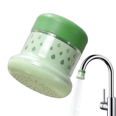 Flexibel rubberen kraanfilter - spatwaterdicht en geurloos - eenvoudig te installeren - geschikt voor keukens en badkamers - groen - afmetingen 5.2 x 5.2 cm