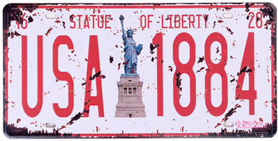 Signs-USA - Souvenir Kentekenplaat - metaal - USA 1884 - 15 x 30 cm