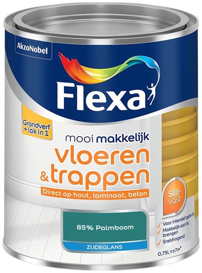 Flexa - Mooi Makkelijk Vloeren & Trappen Zijdeglans - 85% Palmboom - Mengverf - 750 Ml