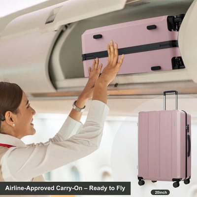 uJOY 5-delige kofferset - TSA slot - Spinnerwielen - Koffers van 100L, 65L en 41L - Reistas 12L - Make-up tas 4.5L - Lichtgewicht