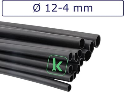 PRO-TIE® - Krimpkous met Lijm 12-4 mm Zwart UV Dunwandig krimpverhouding 3:1 (Stuk 1,22 meter) - PRO-TIE