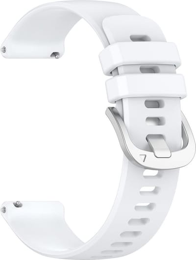 Siliconen bandje - geschikt voor Garmin Venu (2 Plus) / Venu SQ (2) / Vivomove (Style - Sport) / Vivoactive 3 / 5 / 6 / Forerunner 55 / 165 / 245 / 645 / 570 - 42mm - wit