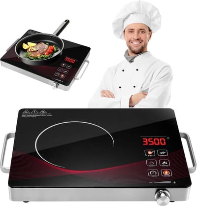 Keramische Kookplaat - Draagbare Kookplaat - Snel Koken - Touch Bediening - 41 x 29 cm - Zwart