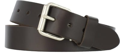 Leren Dames/Heren Riem Glad Leer | 4cm breed | Riemmaat: 85cm (totale lengte: 100cm) | 100% echt leer | Nikkelvrije gesp | Kleur: bruin