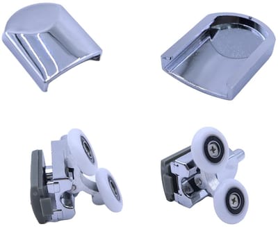 Dailygoods- Douchedeurrollen 23 mm - 8 Stuks - Aluminiumlegering - Voor Gebogen Badkamerdeuren - Geruisloze Werking - Inclusief Roestvrijstalen Schroeven - Douchedeurwielen