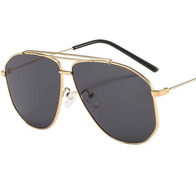 Vintage Metalen Piloot Zonnebril dames Voor Mannen Luxe Designer Populair Punk Buiten Rijden Dubbele Brug Zonnebril voor dagelijks gebruik
