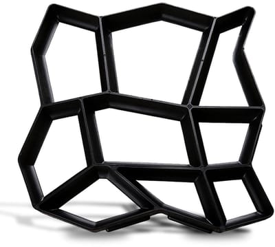 Betonvorm - Gietvorm Tuin - Tuinpad Maken - Herbruikbaar Kunststof - 43x43x4cm - Zwart