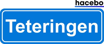 Hacebo - Plaatsnaam Sticker - 29x10 CM - Teteringen sticker - Verkeersborden sticker - grappige cadeaus - Teteringen