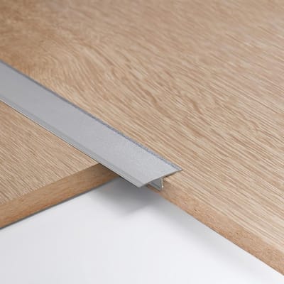 Vloer Overgangstrip - Metaal Profiel - Vloeren Egaliseren - Verbindingsstrip T-profiel - 3x 90cm - Zilver