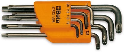 Torx Sleutelset - Schroefsleutel Set - Moeilijk Bereikbaar - Tamper Resistant - 8 Delig - Zilver/Oranje