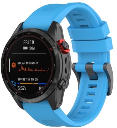 By Qubix - Geschikt voor Garmin bandje - 26mm Quickfit - Siliconen sportbandje - Blauw - Geschikt voor Garmin Fenix 8 / 8 Pro - 51mm