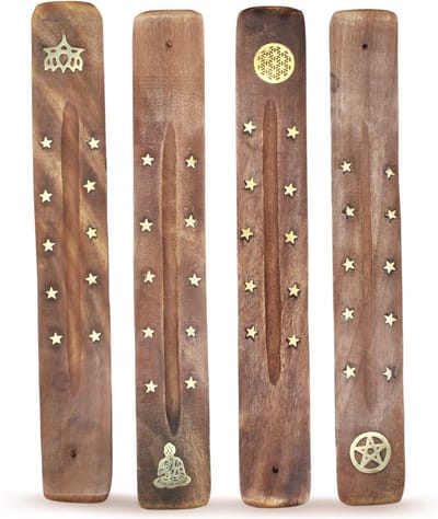 Green Tree Wooden Incense Holder Brown