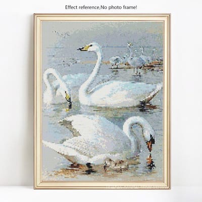 Peinture Diamant 5D Nouveautés Animaux Strass Images Broderie Diamant 20X30 white