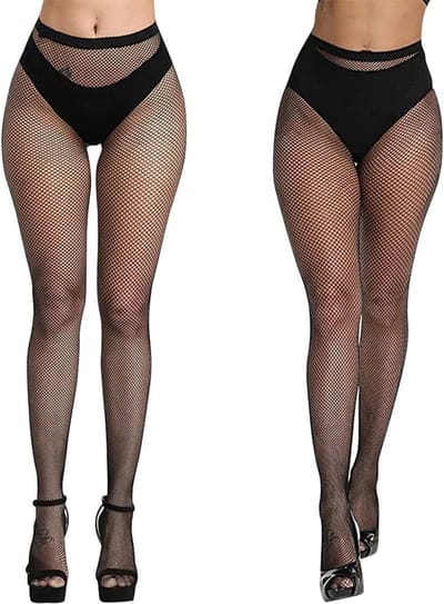 Zwarte Visnet Panty voor Dames, Sexy Fishnet Kousen, Hoge Taille Kousen, Perfect voor Feestoutfits en Casual Wear