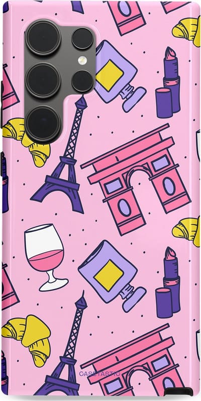 Casetastic Hoesje Geschikt voor Samsung S24 Ultra - Stijlvolle Beschermende Duo-layer Case - Trip to Paris