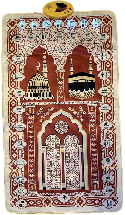 Gebedskleed voor volwassenen-Gebedsmat-Audio-Instructies-Nederlandse-Spraak-Kinderen-Volwassenen-Leren-Bidden-Stap-voor-Stap-Educatief-Ramadan-Eid-Cadeau-
