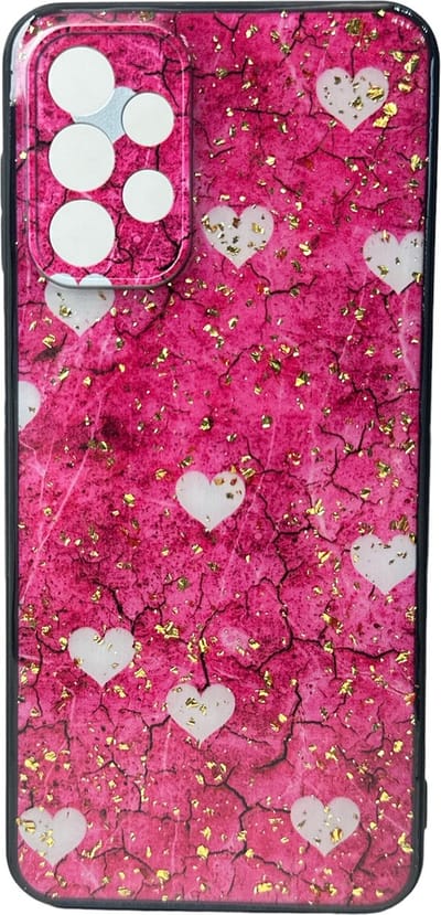 Silicone Hoesje Print - Backcover - Geschikt voor Samsung Galaxy A32 5G - Roze Hartjes