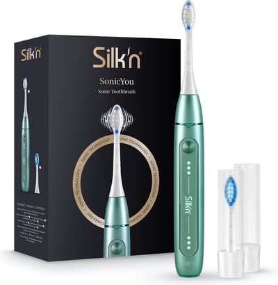 Silk'n SonicYou Elektrische Tandenborstel Geschenkset - met 2 opzetborstels en 2 beschermkapjes - Cadeau-idee - Mintgroen