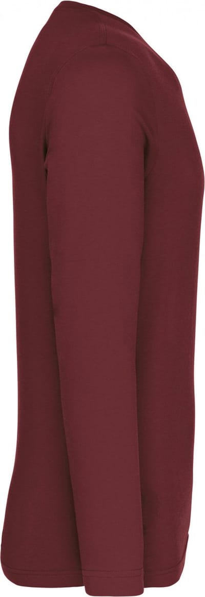 Kariban T-shirt V-hals lange mouwen K358 - Wine - 4XL