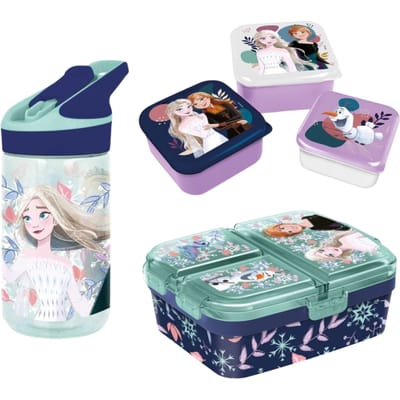 Frozen lunchset; lunchbox, snackbox en drinkfles