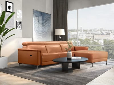 Lund-3Zitsbank - 1 Elektrische Relax - Cognac PU