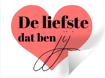 Muurstickers - Sticker Folie - Quotes - Spreuken - Vriendje - Vriendin - De liefste dat ben jij - 40x30 cm - Plakfolie - Muurstickers Kinderkamer - Zelfklevend Behang - Zelfklevend behangpapier - Stickerfolie