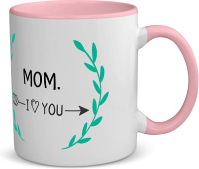 Akyol - mom i love you koffiemok - theemok - roze - Mama - de liefste moeder - moeder cadeautjes - moederdag - verjaardag - geschenk - kado - 350 ML inhoud