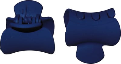 Haarklemmen 3,5 cm siliconen rond blauw 2 stuks.