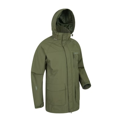 Mountain Warehouse Heren Glacier II Lange Waterdichte Jas (Groen)