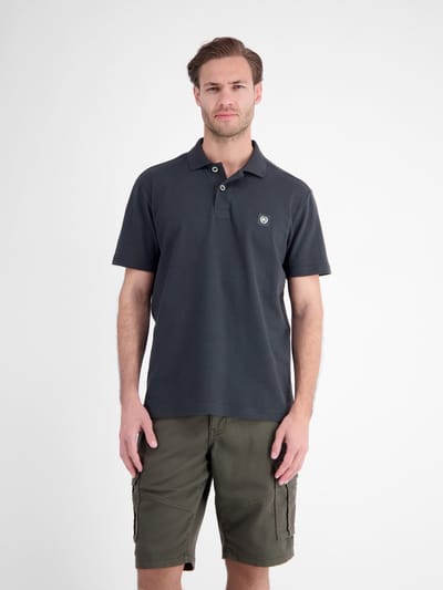 LERROS Mannelijk poloshirt van katoen met een structuur die stevig aanvoelt , Maat: S , Kleur: CLASSIC NAVY , 100% katoen