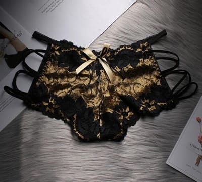 Sexy stijlvolle Lingerie - Kanten Ondergoed - Small - G-String Hoge Taille - Goud