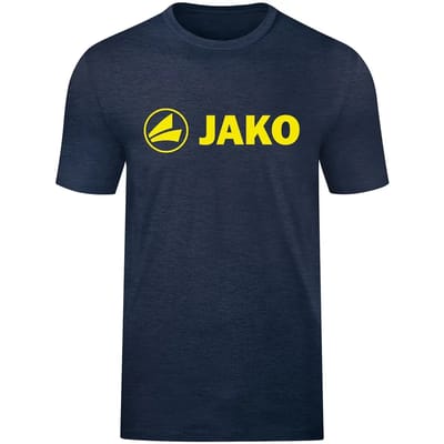 Jako Promo T-Shirt Kinderen - Fluogeel / Marine Gemeleerd | Maat: 116