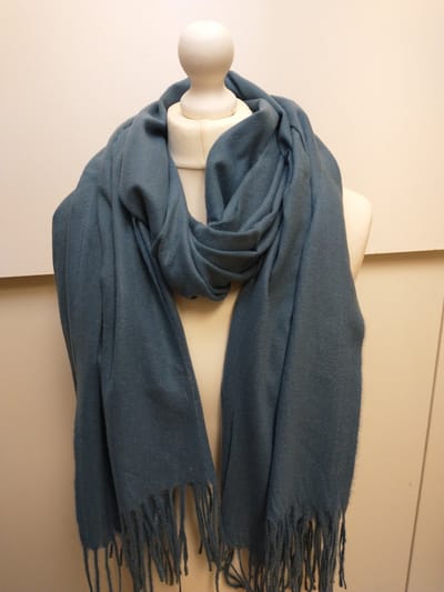 Lange dames warme sjaal Taylor-effen jeans blauw-wintersjaal