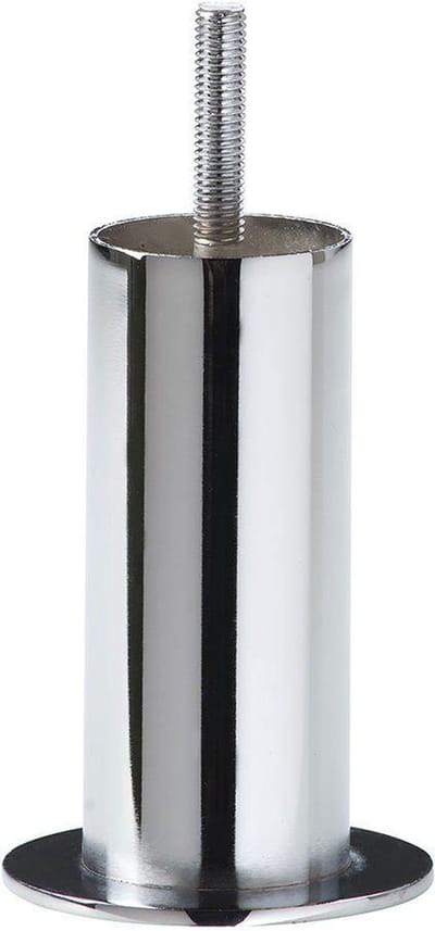 Stalen meubelpoot chroom rond ø 4 cm en hoogte 10 cm (M8) - Set van 4 stuks