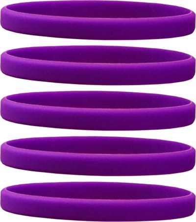 Dinilu - 60 x Smalle Siliconen Armbandjes Paars - voor Kinderen
