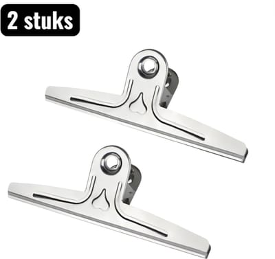 2 stuks - Papierklemmen - Extra grote clip - 30cm - Metaal Papier Klemmen - Ronde Ticket en Factuur Clips - Kantoor en Huishoudelijke Papierclips - Geschikt voor het fixeren van documenten, papier en het verzegelen van levensmiddelen - Zilver