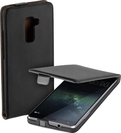 Zwart eco leather flipcase voor de Huawei Mate S hoesje