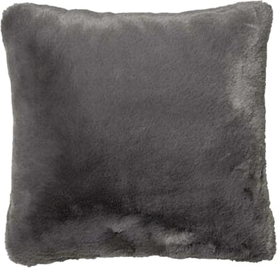 Sierkussen Imitatiebont - Zacht Kussen - Woonkamer Decoratie - Machinewasbaar Comfort - 50 x 50 cm - Antraciet
