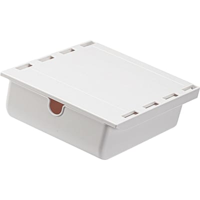 Tiroir sous bureau Adhésif Fort Capacité de Charge 2kg Gain de Place Organisateur de Bureau Caché pour Maison École Bureau Blanc white