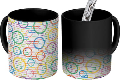 Magische Mok - Foto op Warmte Mokken - Koffiemok - Muur - Cirkel - Patronen - Magic Mok - Beker - 350 ML - Theemok