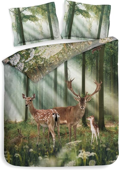Heckett & Lane Jimmy Dekbedovertrek - Lits-jumeaux - 240x200/220 cm - Green