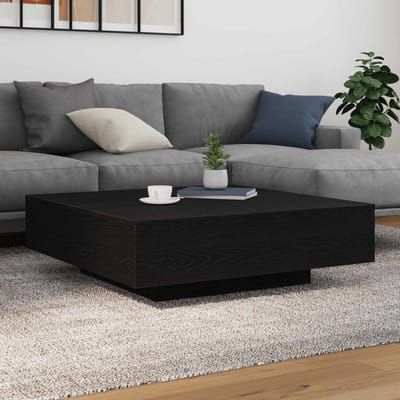 vidaXL - Salontafel - met - LED - Stripverlichting - Zwart - eiken - Bewerkt - hout
