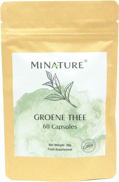 Groene Thee Capsules 60 stuks - 450mg Groene Theeblad poeder per Vegan Capsule - Matcha, Green Tea - 100% Plantaardig