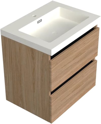 Dutchline Badmeubel Onderkast - Uludag - 60x46cm - 2 Lades - 1 Uitsparing