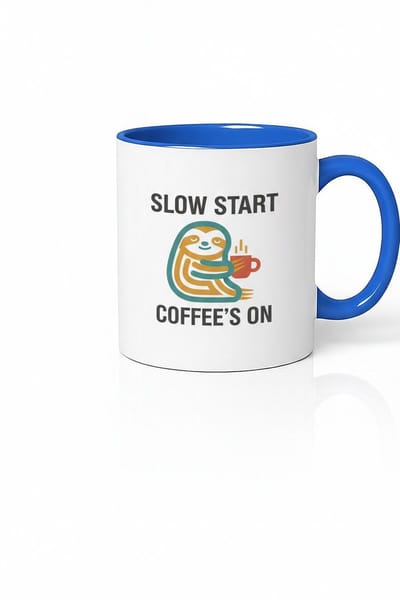 Slow Start Coffee's On Mok - Keramische Koffiemok met Sloth Design
