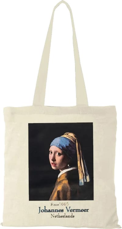 Canvas Tas- meisje met de parel - katoenen tas - schoudertas dames - tassen dames - schoudertassen