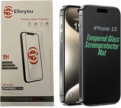 Geschikt voor iPhone 15 Tempered Glass Screenprotector - Mat