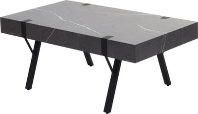 Salontafel MCW-L54, woonkamertafel bijzettafel sofatafel, metaal 43x110x60cm ~ marmer look grijs