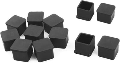 Rubber Vloerbeschermers voor Meubels - 25x25 mm - Zwart - 12 Stuks