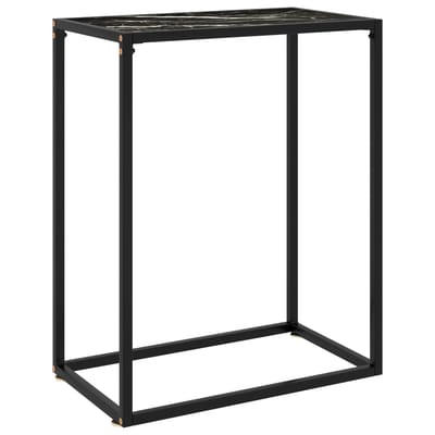 vidaXL - Wandtafel - 60x35x75 - cm - gehard - glas - zwart
